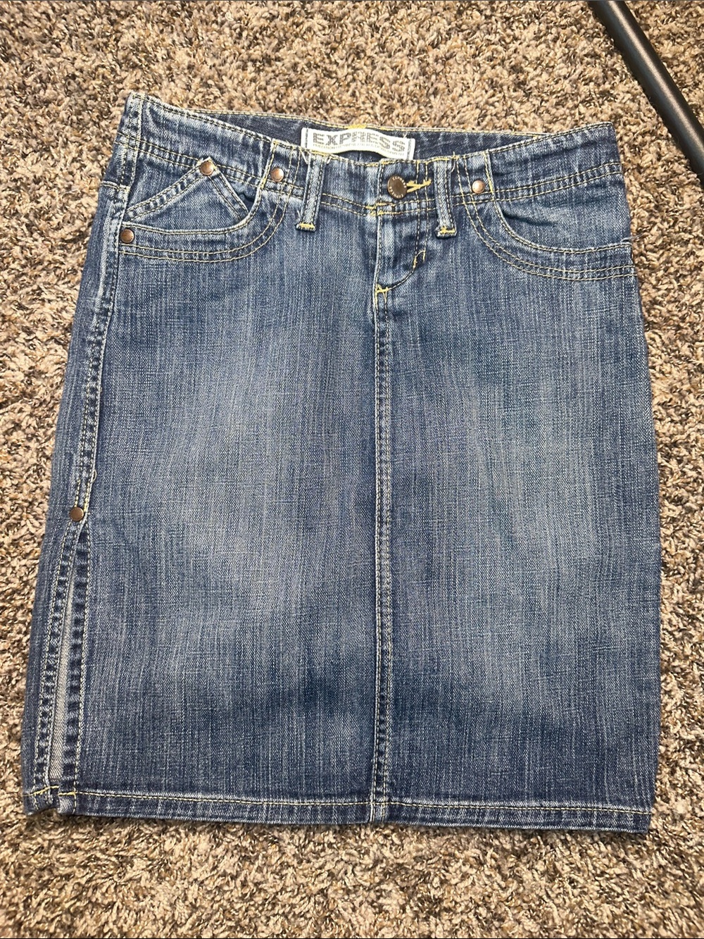 Express Blue Denim Pencil Skirt